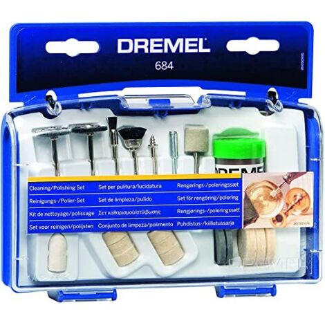 Dremel 684 Kit di pulizia e lucidatura, set di accessori con 20 accessori per multiutensili rotativi
