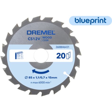 Dremel Blaudruckklinge de Kreissägeblatt für Holz 85 x 1,1/0,7 x 15mm (CS500)