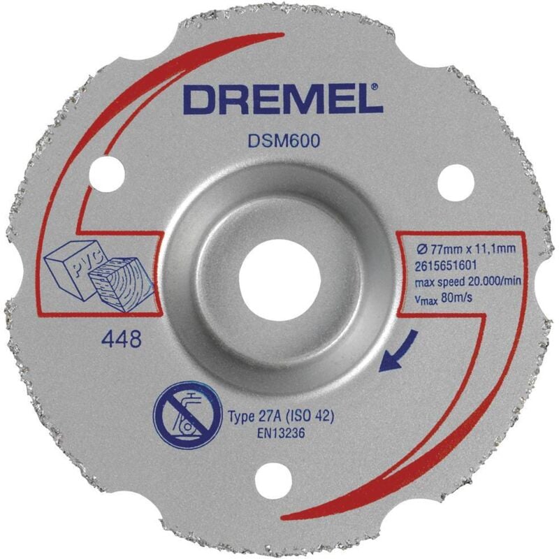 Dremel - 2615S600JB Disque à tronçonner à moyeu déporté 77 mm 1 pc(s) Bois dur, Bois tendre, contreplaqué, stratifié, Fib