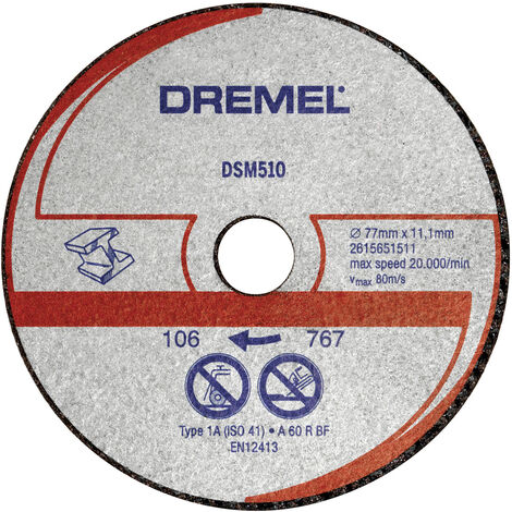 Dremel DSM510 2615S510JB Trennscheibe gerade 77 mm 3 St. Aluminium, Kupfer, Gusseisen, Plexiglas, Vi