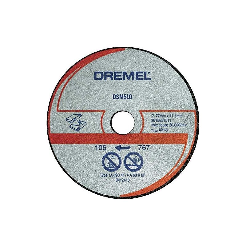 

Dremel Dsm510 - Discos De Corte Abrasivo 77 Mm, Juego De 3 Accesorios Para Sierra Circular Con 20 Mm De Profundidad Para Herrami