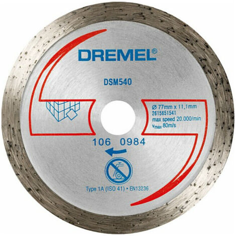 Dremel DSM540 - de Schneidblatt de Diamant, Kreissägezubehör mit 20 mm de Schnitttiefe de für tool DSM20 zum Schneiden von Ziegel, Keramik, Fliesen, Marmor