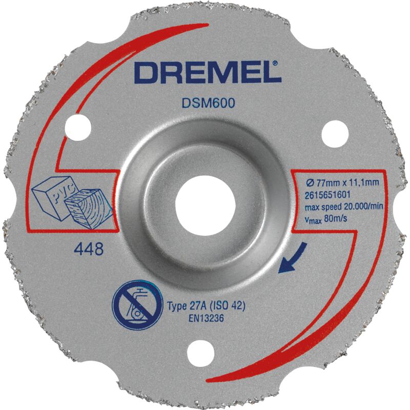 Dremel PRO DSM20 Multipurpose Carbide Flush Cutting Wheel DSM600 2615S600JB