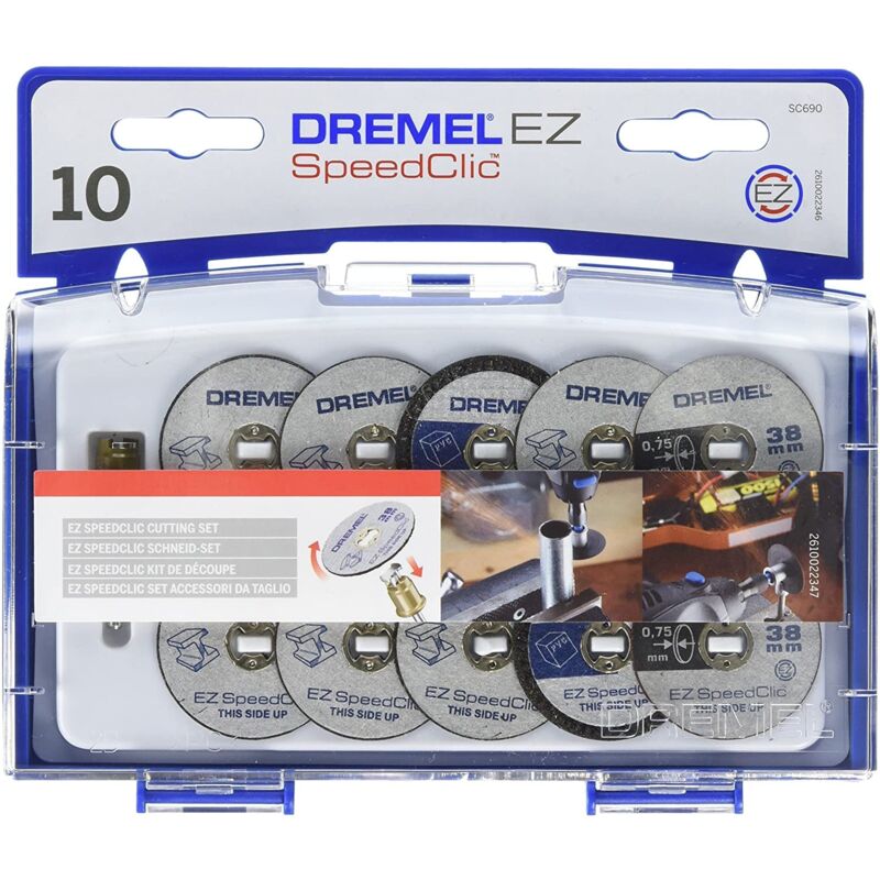 Image of Dremel 690 EZ SpeedClic, Set di 10 dischi da taglio e accessori, per utensili rotanti e mandrino