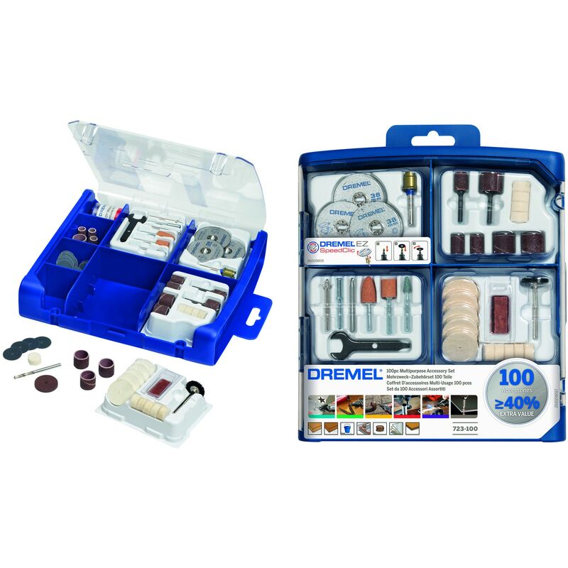Dremel smerigliatrice di precisione kit con 100 accessori multiuso 2615S723JA Dremel