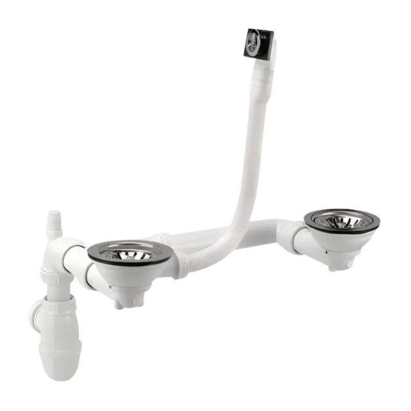 Nicoll - Drenaje completo de cromo manual para doble lavabo - 0224316