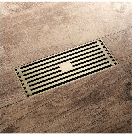 Drenaje de Ducha lineal, con Rejilla de Cubierta Extraíble, Drenaje de piso de Ducha Rectangular de latón, Drenaje de Piso de Ducha para Accesorios de Baño, 200 x 82 mm, Style B