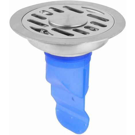 Drenaje de piso de acero inoxidable, desodorante de piso de baño, válvula unidireccional, rejilla de drenaje de lavadora redonda, núcleo de silicona (10 cm)