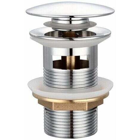 Drenaje universal para lavabo y vanitorio, válvula de descarga retractable, tapón de lavabo, color plata, una pieza