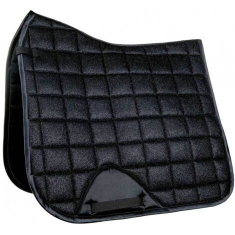 Dressage, Noir 9100: Tapis de selle rectangulaire ou de dressage modèle Glitter Mesh