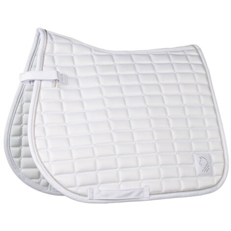 dressage pony, bianco: Sottosella inglese modello Amalfi con inserto in silicone antiscivolo e decoro cristalli