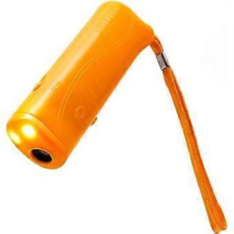 Dresseur répulsif pour chiens portable, 3 en 1 avec lampe torche LED (jaune)
