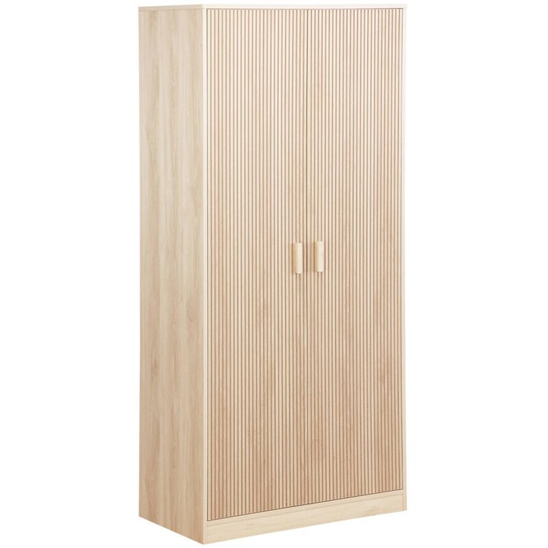 Dressing. armoire. 2 portes avec penderie et rangements linear. panneaux stratifiés et pied en bois de sapin l 80 x p 48 x h 180cm