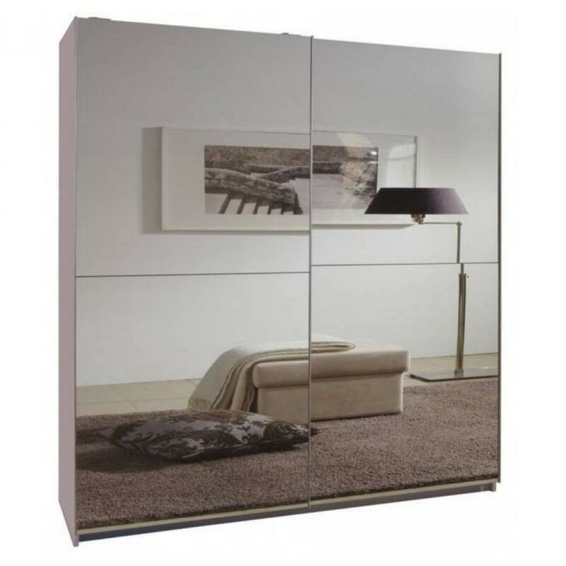 Dressing clapton 135 cm portes coulissantes blanc / miroirs Dressing clapton 135 cm portes coulissantes blanc / miroirs