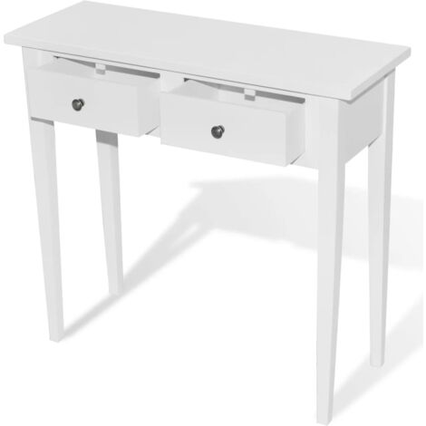 Dressing Console Table with Two Drawers White vidaXL