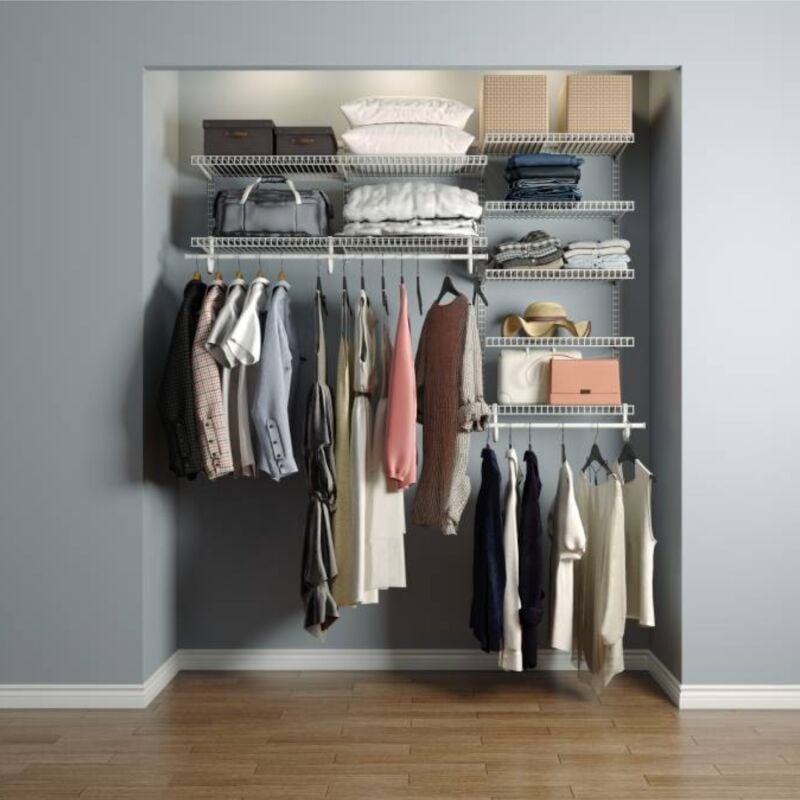 Dressing crémaillères modulables blanc 40 pièces 1,81x1,22M en kit Secury-t