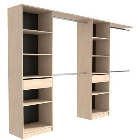 Dressings et armoires, meubles et rangements, Armoire GALWAY style  industriel 135 cm 3 portes 2 tiroirs chêne poutre