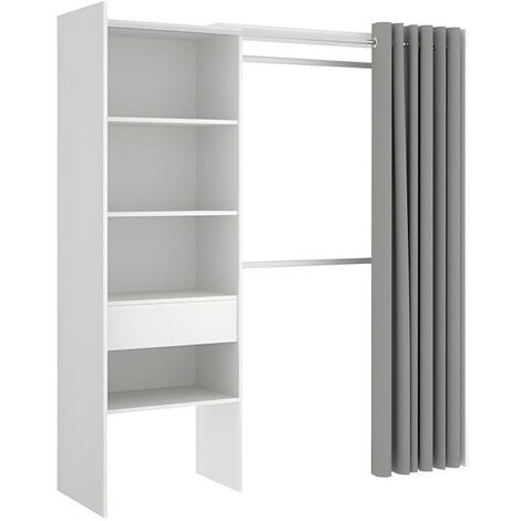 Dressing extensible LAURENT - L.110/160 cm - Coloris : Blanc et gris