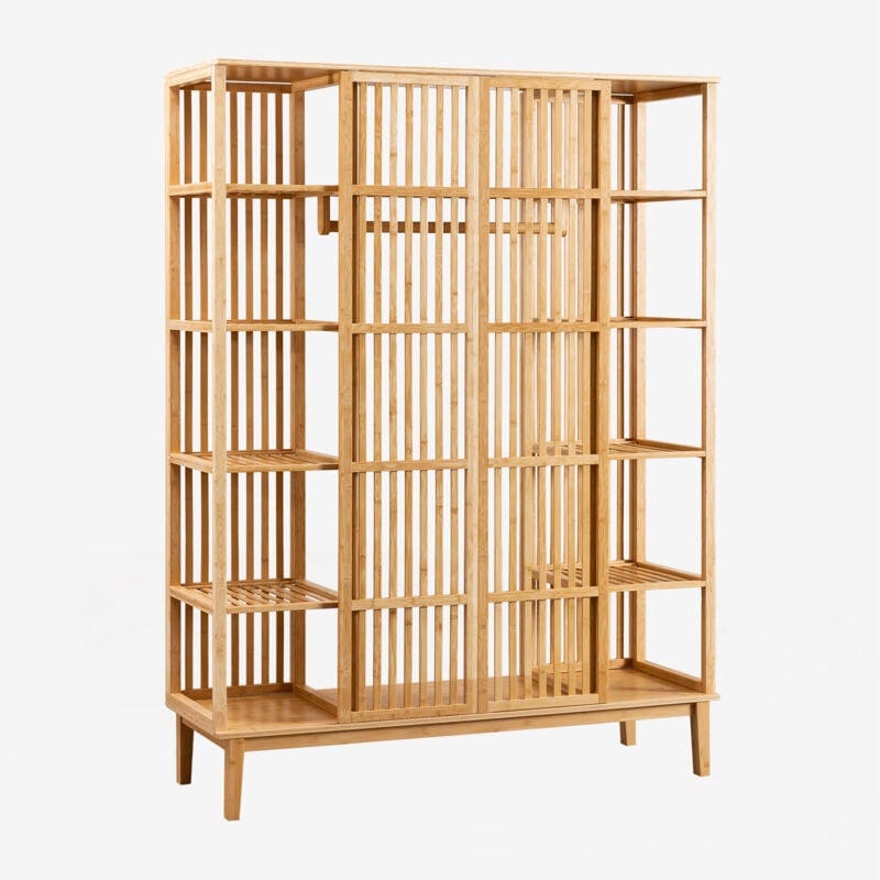 Armoire ouverte en bambou Albin Sklum