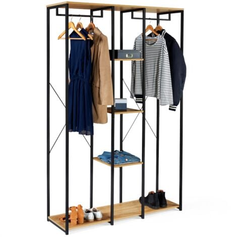 Dressing penderie étagères triple L. 120 cm DETROIT design industriel
