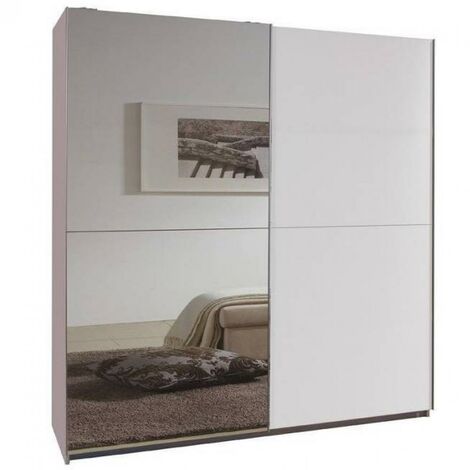 Dressing portes coulissantes CLAPTON 179 cm blanc / miroir - blanc