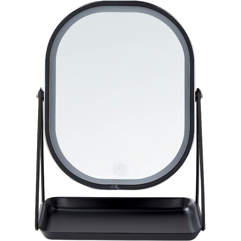 Dressing Table Mirror Lighted led Makeup Vanity 20 x 22 cm cm Silver Dordogne