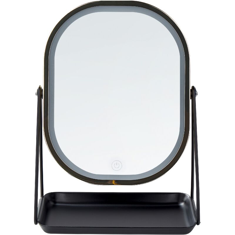 Dressing Table Mirror Lighted led Makeup Vanity 20 x 22 cm Silver Dordogne