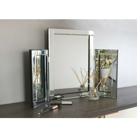 Dressing Table Mirror Luxury Glass Bedroom Vanity Free Standing Tri Fold