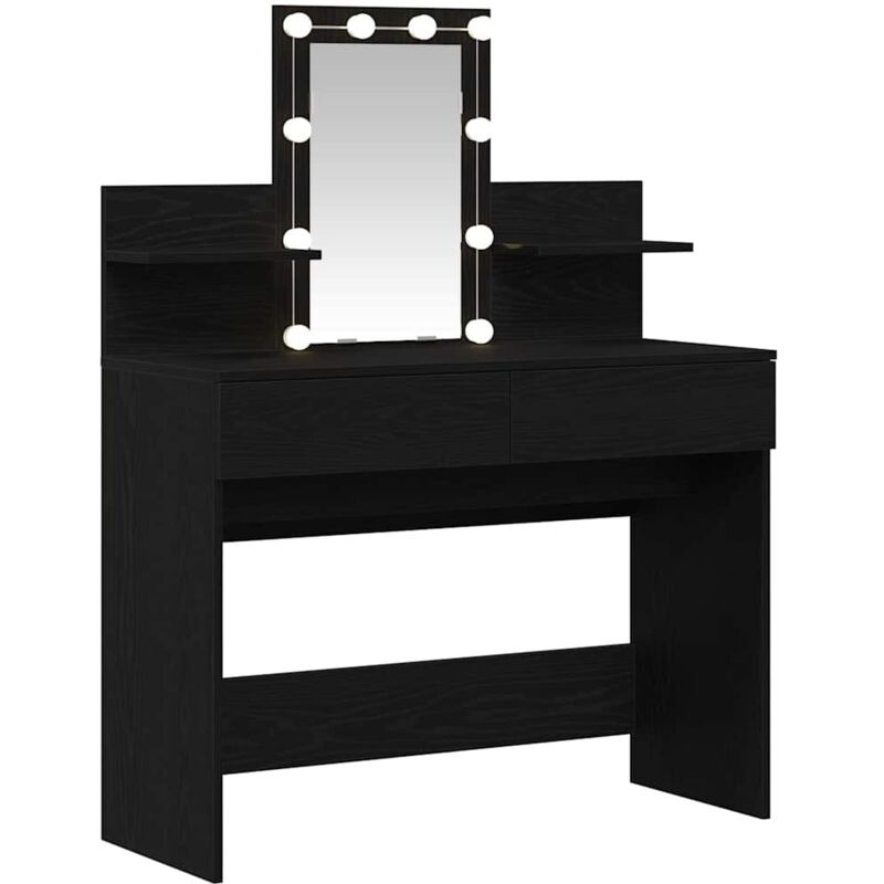 Vidaxl - Dressing Table Black Oak 100 X 40 X 130 Cm Engineered Wood