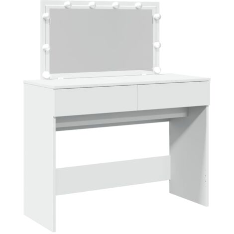 Dressing Table with LED White 100x40x120 cm vidaXL