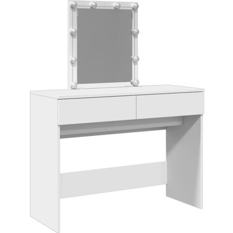 Dressing Table with LED White 100x40x130 cm vidaXL