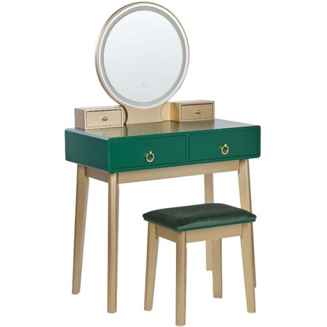 green emerald velvet dress Salvesen Graham Dressing Table Stool main image 1