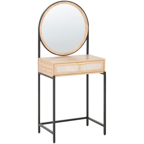 Dressing Table with Mirror CASSIAR Light Brown