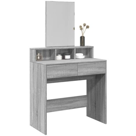 Dressing Table with Mirror Grey Sonoma 80x41x144.5 cm vidaXL