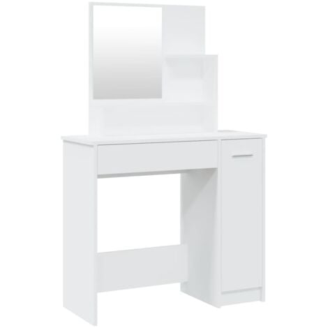 White vanity deals table no mirror