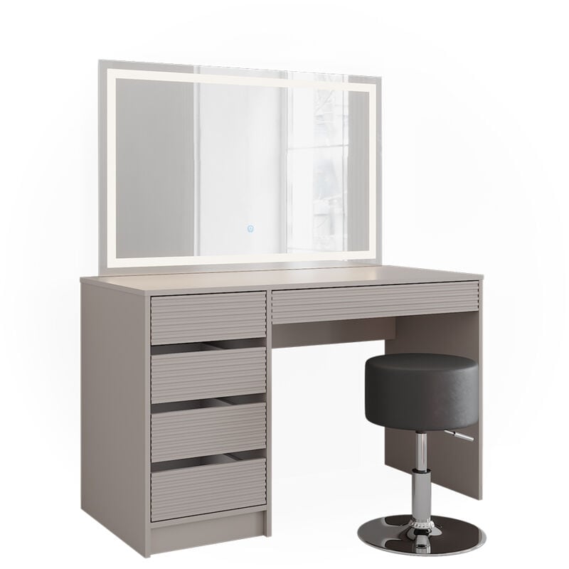Vicco - Coiffeuse Sherry, Cachemire, 120cm avec miroir led et tabouret