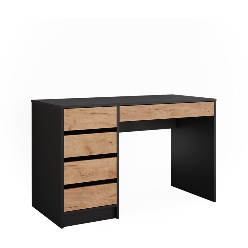 Vicco - Coiffeuse Sherry, Anthracite/chêne doré, 120x75cm sans miroir