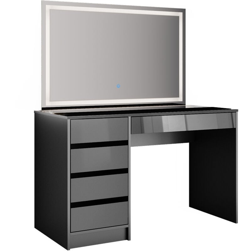 Vicco - Coiffeuse Sherry, Anthracite, 120 cm avec miroir led