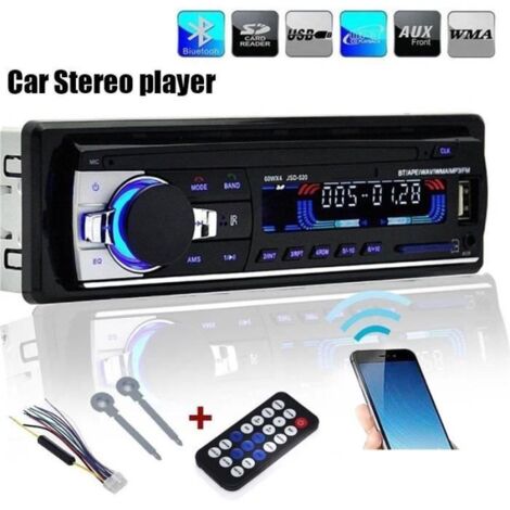 Drfeify Letouch Autoradio Bluetooth Poste Radio Voiture 12V 1Din MP3 Lecteur de Voiture Stéréo Soutient FM-USB-SD-AUX-Bluetooth -OLL