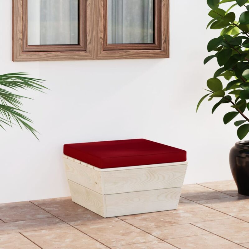 Image of Furniture Limited - Ottomana da Giardino su Pallet con Cuscino in - Rood
