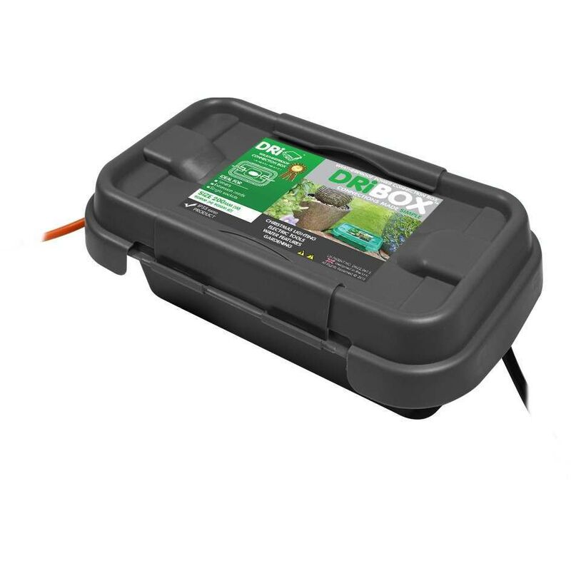 DriBox Small Black Weatherproof Connection Box | Outdoor Plug Lights - Black