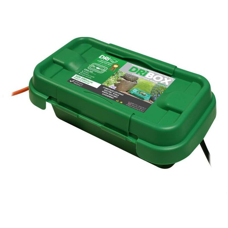 DriBox Small Green Weatherproof Connection Box | Outdoor Plug Lights - Green