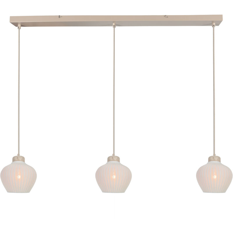 Anne Lighting - suspension - Travino - crème - lin métal pierre - Anne Lighting - suspension - Travino - crème - lin métal pierre -