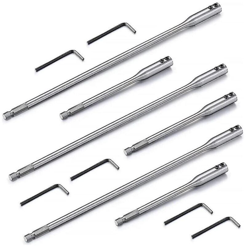 Rallonge de foret 6, 12 pouces Ensemble de forets à bois Ensemble de forets à bêche avec clé à molette pour construction en bois