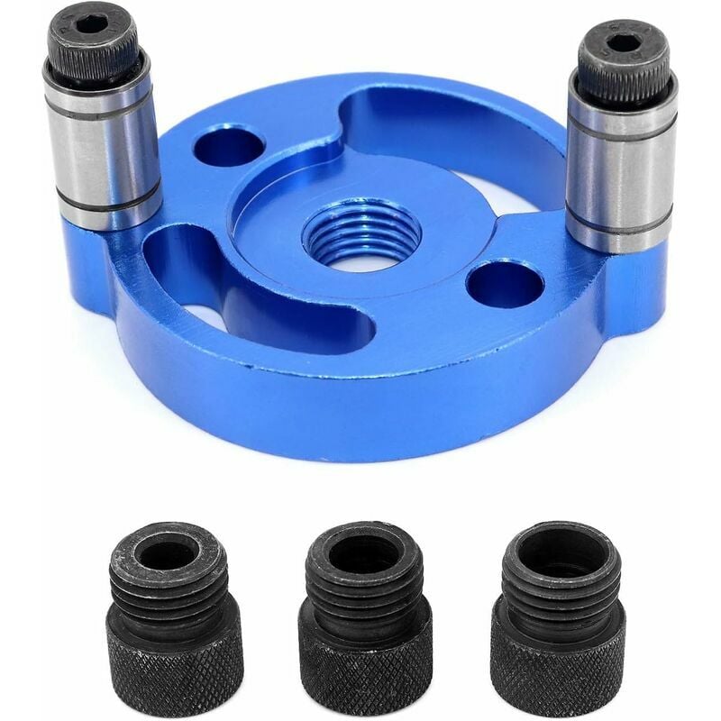 Drill Bit Guide, 4 Pcs Blue Woodworking Drill Guide Woodworking Hole Puncher with 6mm 8mm 10mm Drill Bushing, Jig Hand Positioner Tools