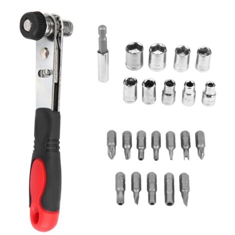 Drill bit set, extra-long star jaw socket kit for mechanical drive, 23 pieces