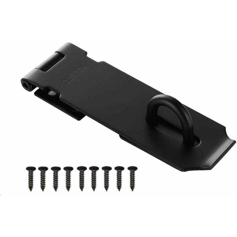 Linghhang - Drill Bit Set Padlock Hasp Door Latch 6 Inch, Padlock Hasp Exterior Door Lock with Screws, Stainless Steel Door Latch for Door, Drawer,