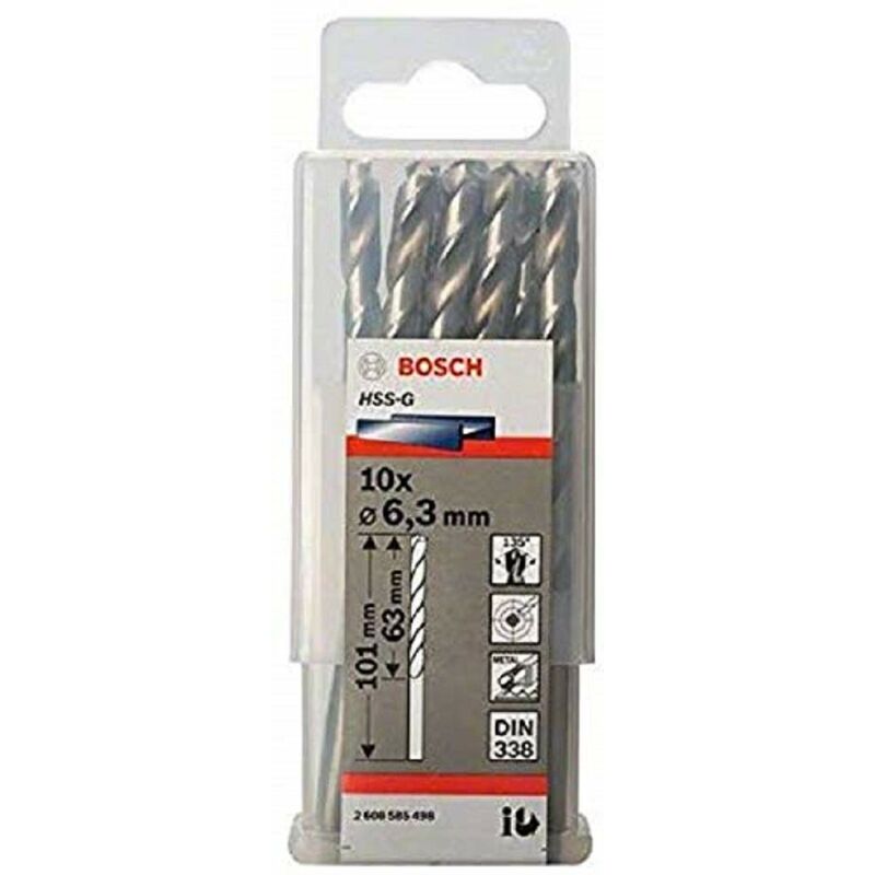 Bosch - hss-g DIN338: 6,3 x 63 x 101: 10 uds
