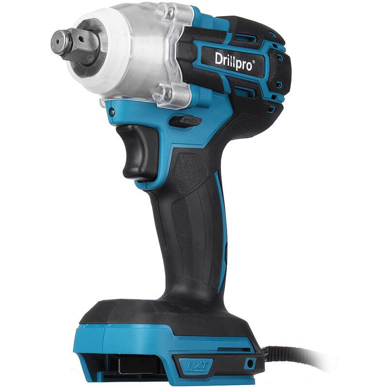 Drillpro 18V 0-3200RPM Clé à chocs sans fil avec moteur sans balais et éclairage led Clé électrique adaptée à Makita