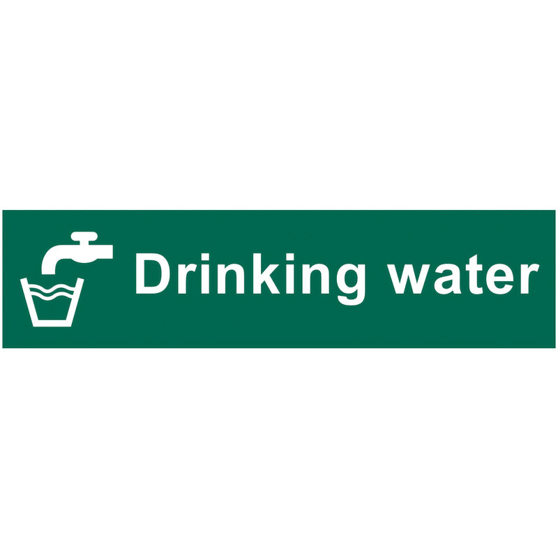 Drinking Water' Sign, Self-Adhesive Semi-Rigid pvc 200mm x 50mm